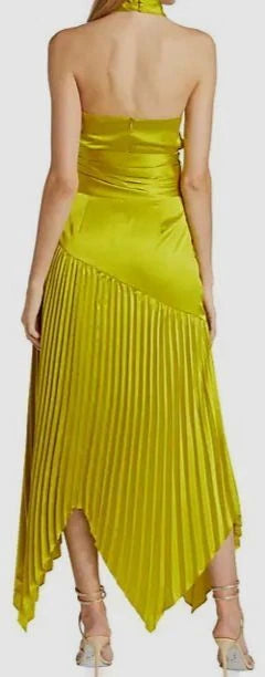 Dixon Halter Dress - Citrine Green