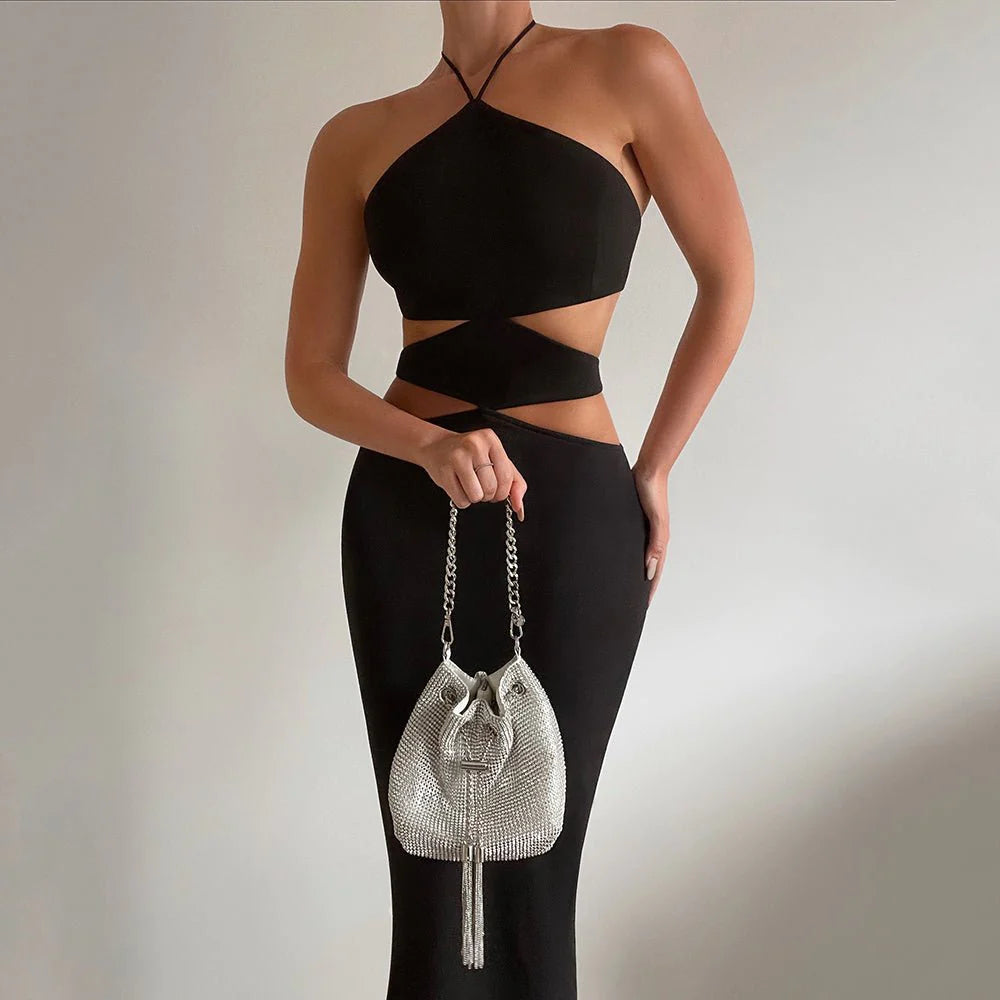 Sylvie Crystal Pouch - Silver