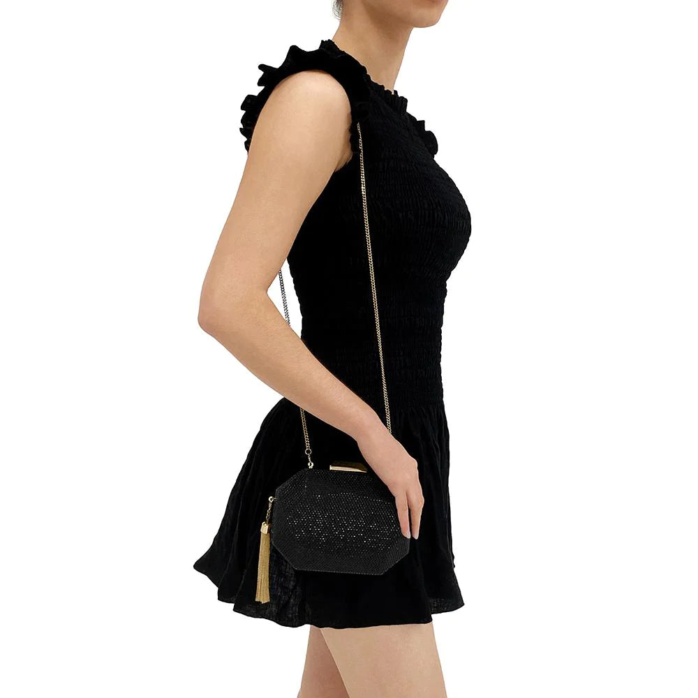 Tilly Clutch with Tassel - Black